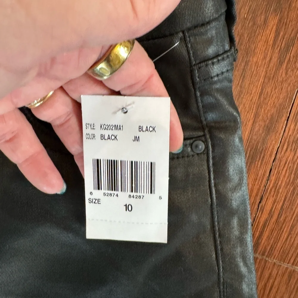 Kut From The Kloth Meg Coated High Rise Wide Leg Jeans Size 10 NWT - Picture 6 of 6